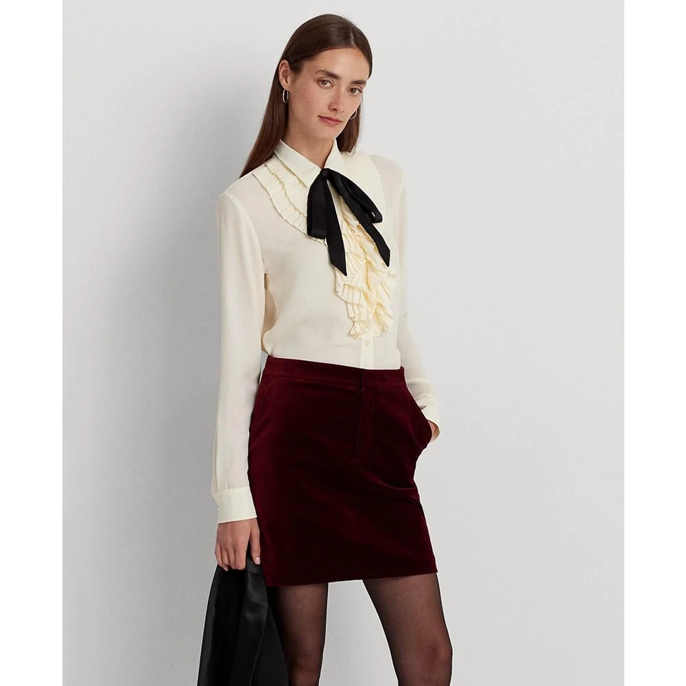 商品Ralph Lauren|Women's Stretch Velvet Pencil Miniskirt,价格¥1093,第3张图片详细描述