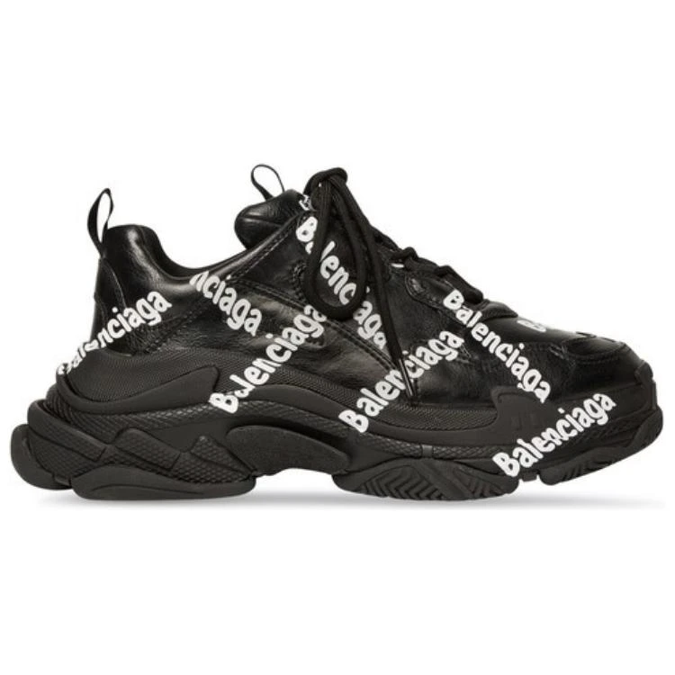 商品[国内直发] Balenciaga|巴黎世家 Triple S 厚底系带 老爹鞋 男款 黑白色,价格¥7195,第3张图片详细描述