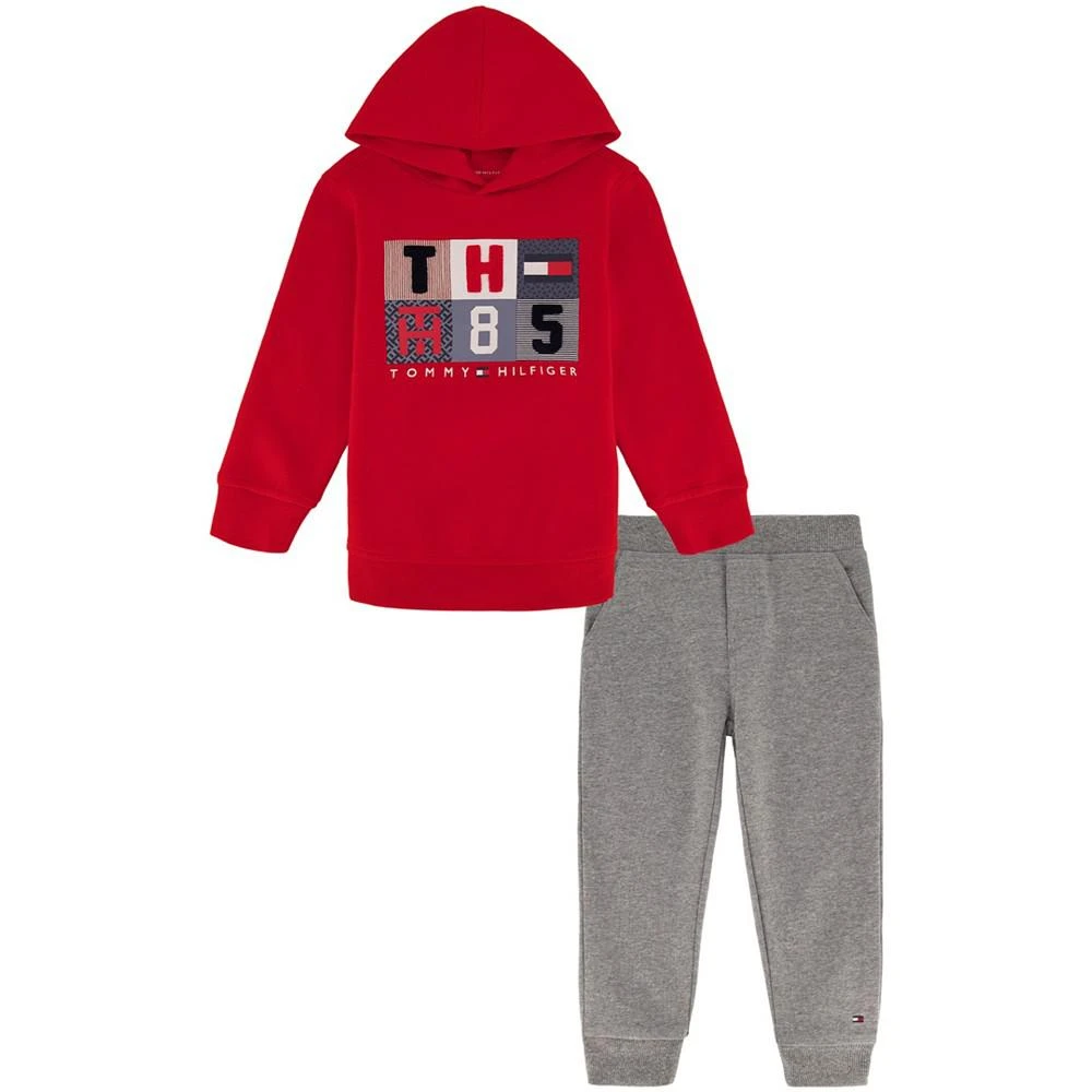 商品Tommy Hilfiger|Toddler Boys Modern Logo Fleece Hoodie and Joggers, 2 Piece Set,价格¥178,第1张图片