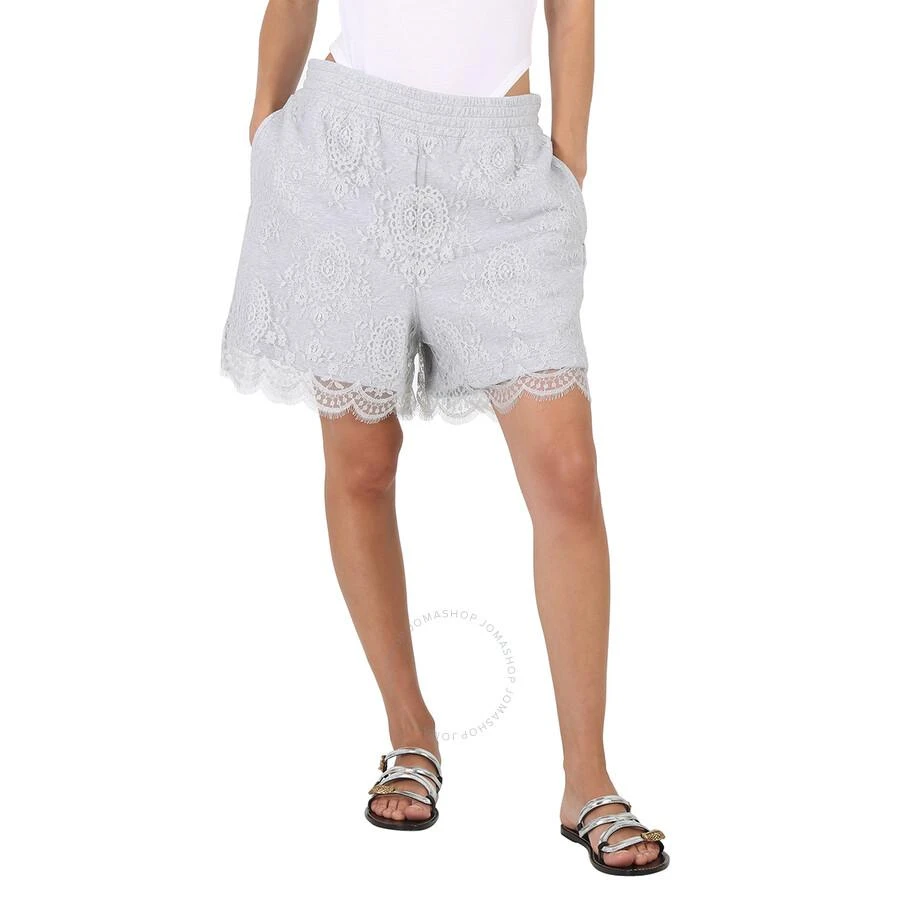 商品Burberry|Light Pebble Grey Lace And Cotton Shorts,价格¥953,第1张图片