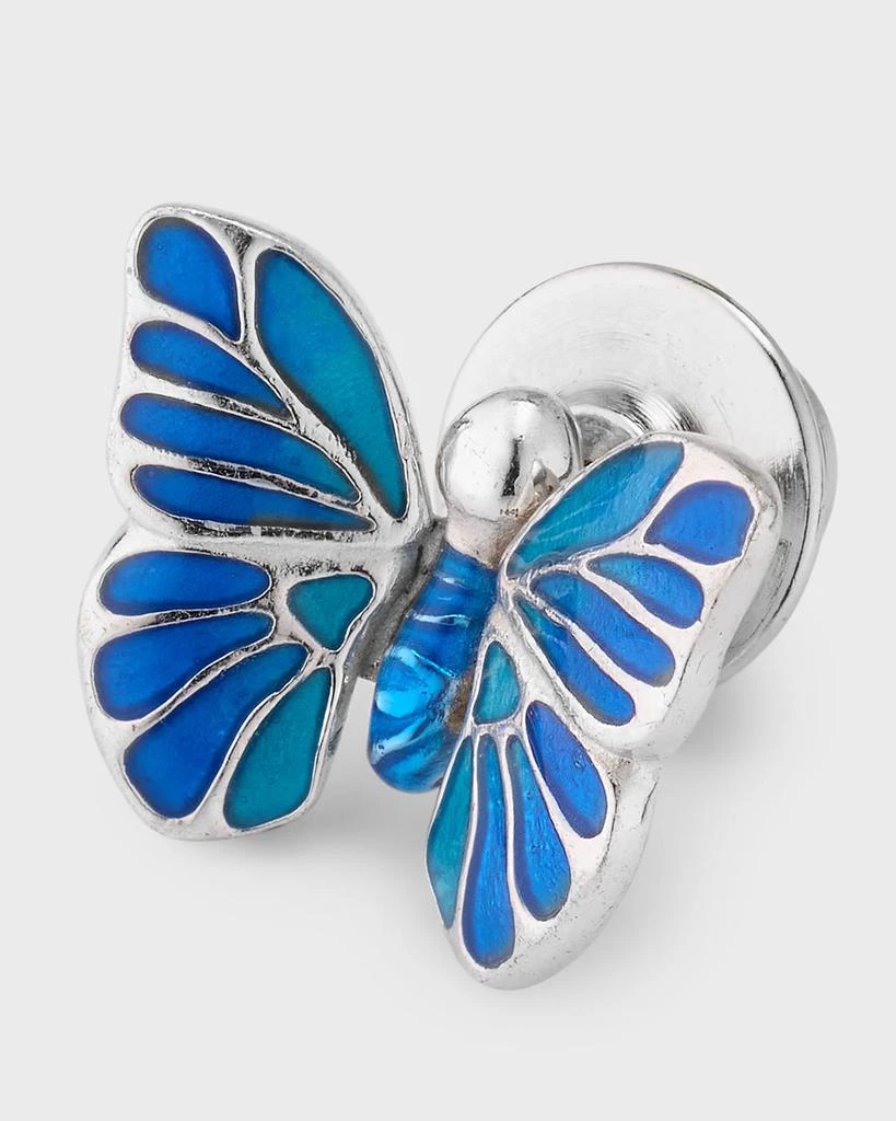 商品Jan Leslie|Men's Sterling Silver Hand-Painted Enamel Butterfly Lapel Pin,价格¥2304,第3张图片详细描述