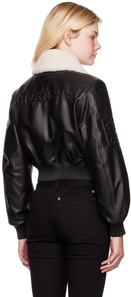 商品Givenchy|Black Shearling Collar Leather Jacket,价格¥13046,第3张图片详细描述