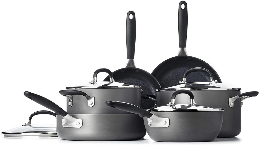 商品OXO|Oxo Good Grips Nonstick 10 Piece Cookware Set, Black,价格¥1027,第1张图片