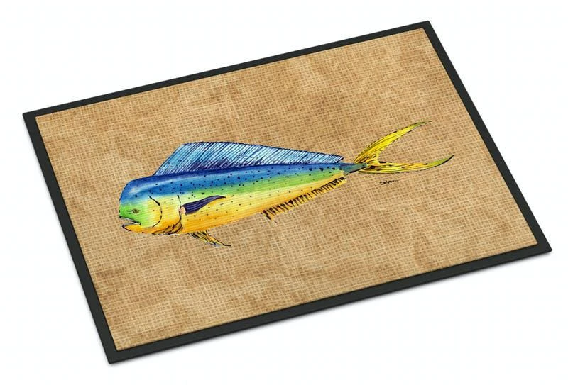 商品Caroline's Treasures|24 in x 36 in Dolphin Mahi Mahi Door Mat Indoor/Outdoor,价格¥308,第1张图片