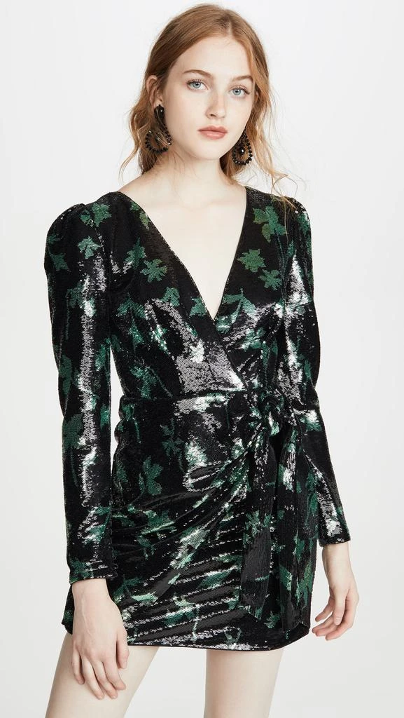 商品Self Portrait|Self Portrait Leaf Sequin Mini Dress,价格¥1464,第2张图片详细描述