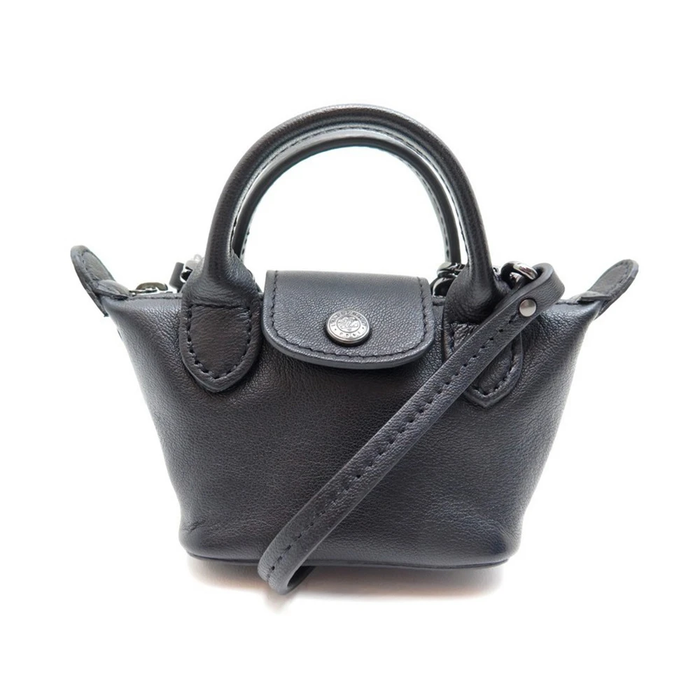 商品[国内直发] Longchamp|LONGCHAMP 女士黑色羊皮迷你手提单肩斜挎包 10099757001,价格¥1634,第1张图片