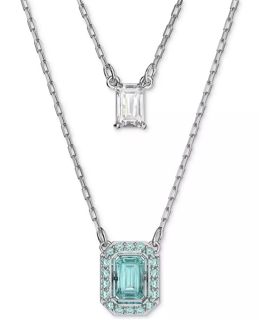 商品Swarovski|Silver-Tone Millenia Blue Crystal Pendant Two Row Necklace, 15-7/8" + 2" extender,价格¥1042,第1张图片