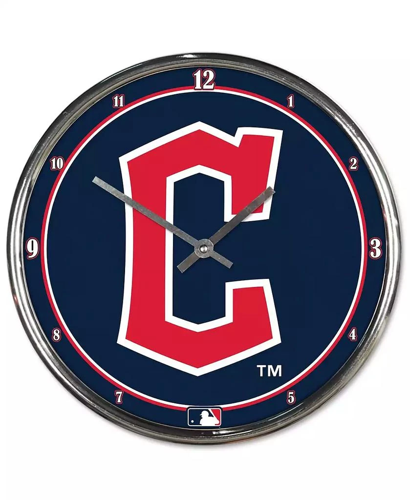 商品Wincraft|Cleveland Guardians Round Chrome Team Wall Clock,价格¥261,第1张图片