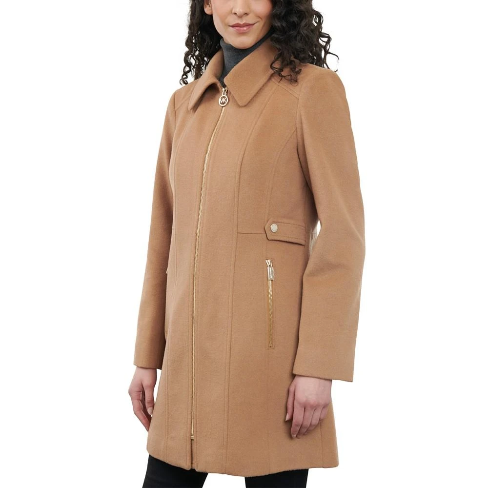 商品Michael Kors|Women's Petite Club-Collar Zip-Front Coat,价格¥707,第3张图片详细描述