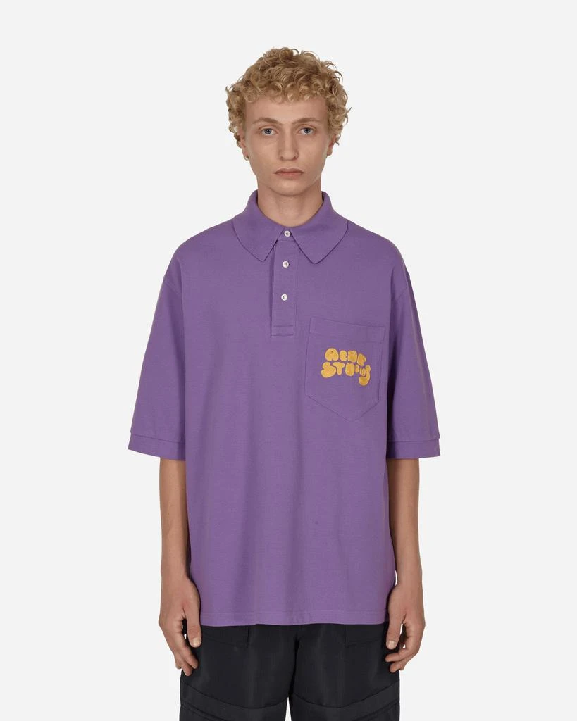 商品Acne Studios|Bubble Logo Polo T-Shirt Purple,价格¥1547,第1张图片