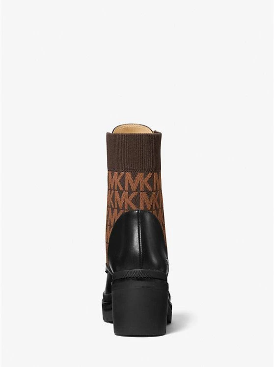商品Michael Kors|Brea Leather and Logo Jacquard Combat Boot,价格¥952,第3张图片详细描述