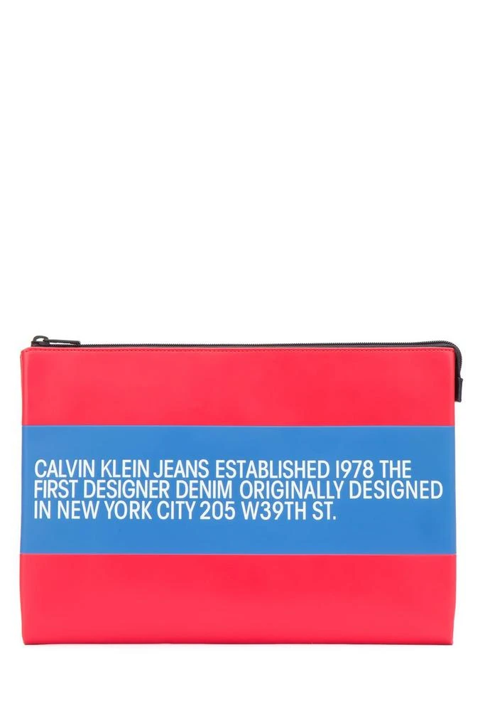 商品Calvin Klein|Calvin Klein Jeans Men's Red Leather Pouch,价格¥2676,第1张图片