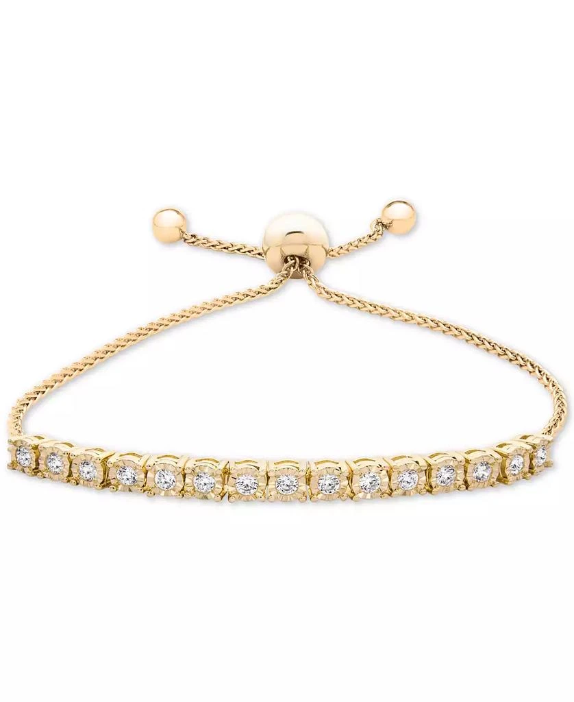 商品Wrapped|Diamond Bolo Bracelet (1/2 ct. t.w.) in Sterling Silver, 14k Gold-Plated Sterling Silver or 14k Rose Gold-Plated Sterling Silver, Created for Macy's,价格¥3122,第1张图片