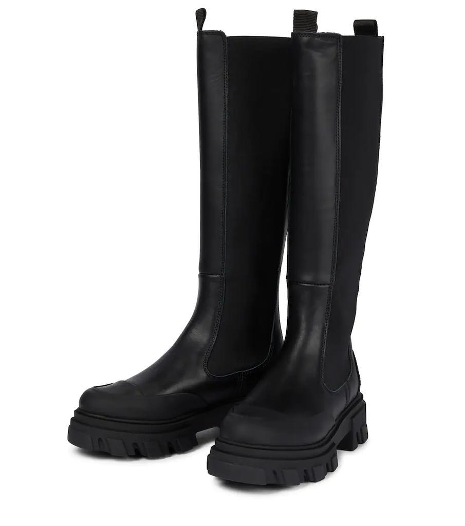 商品Ganni|Leather knee-high boots,价格¥3695,第7张图片详细描述