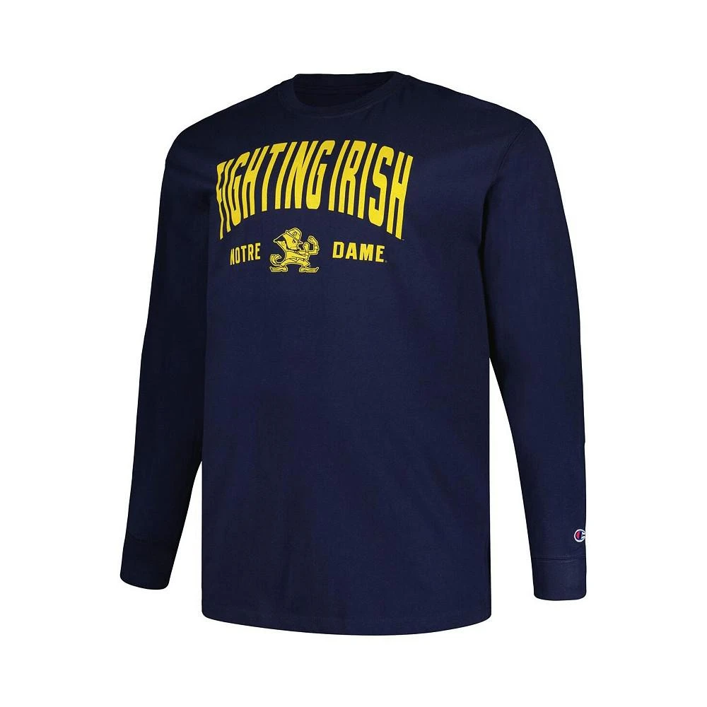 商品CHAMPION|Men's Navy Notre Dame Fighting Irish Big and Tall Arch Long Sleeve T-shirt,价格¥258,第2张图片详细描述
