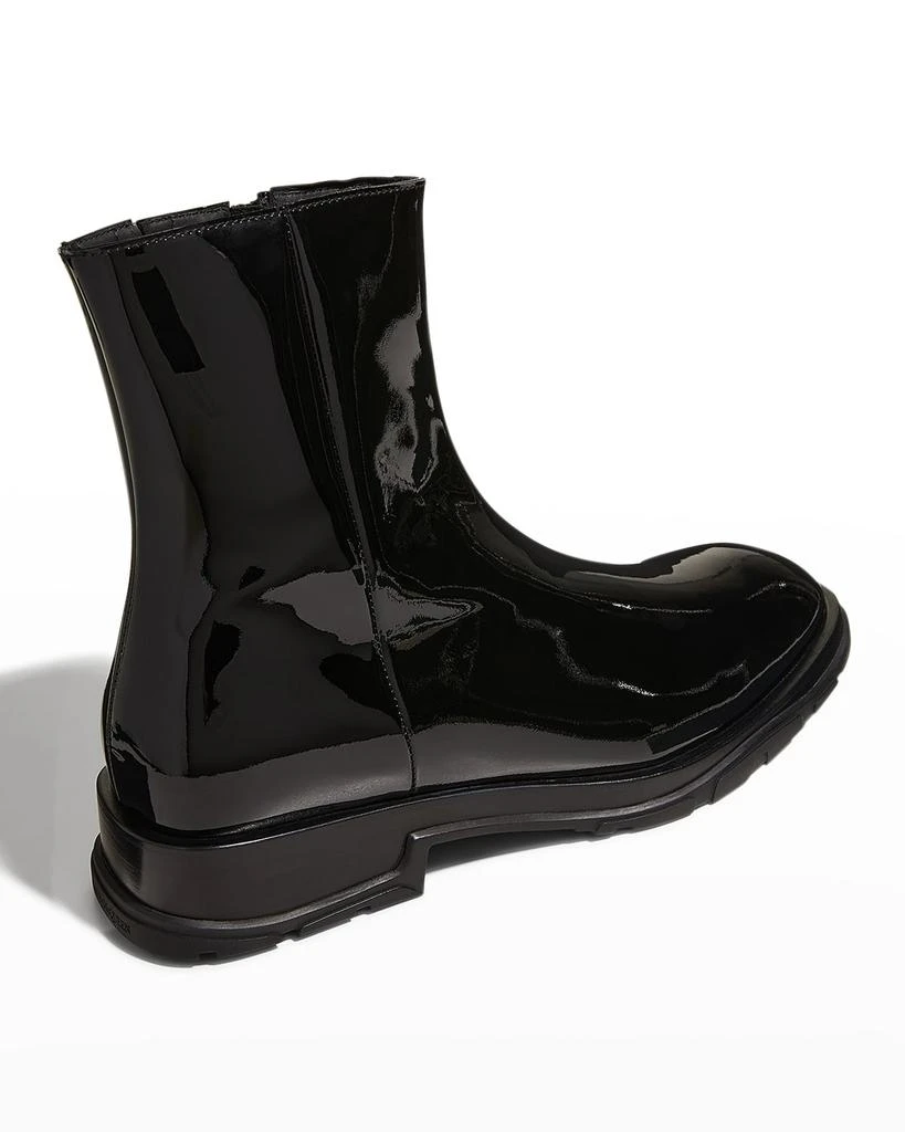 商品Alexander McQueen|Men's Slim Tread Shiny Patent Leather Boots,价格¥4315,第3张图片详细描述