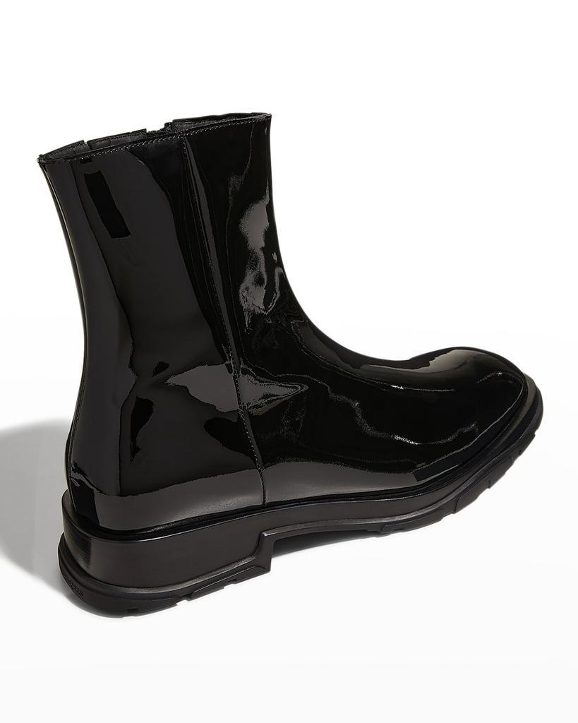 商品Alexander McQueen|Men's Slim Tread Shiny Patent Leather Boots,价格¥4119,第5张图片详细描述