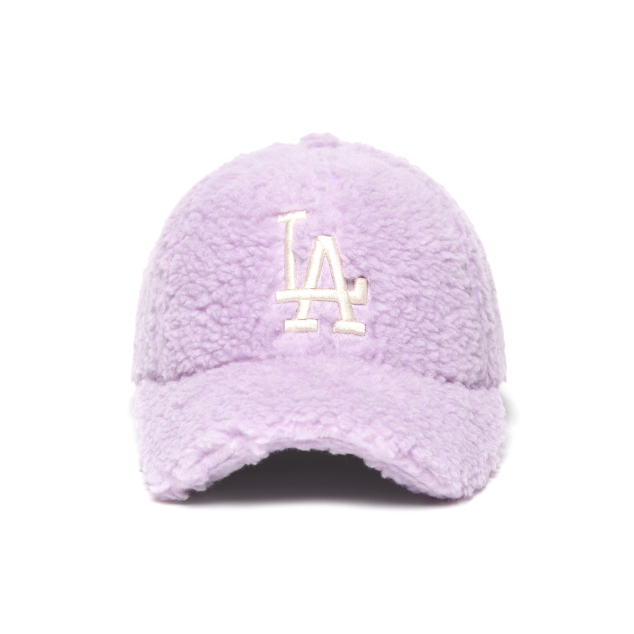 【Brilliant|包邮包税】MLB 羊羔绒 秋冬保暖 棒球帽 紫色 白LA大LOGO 3ACPFDI16-07LDL商品第2张图片规格展示