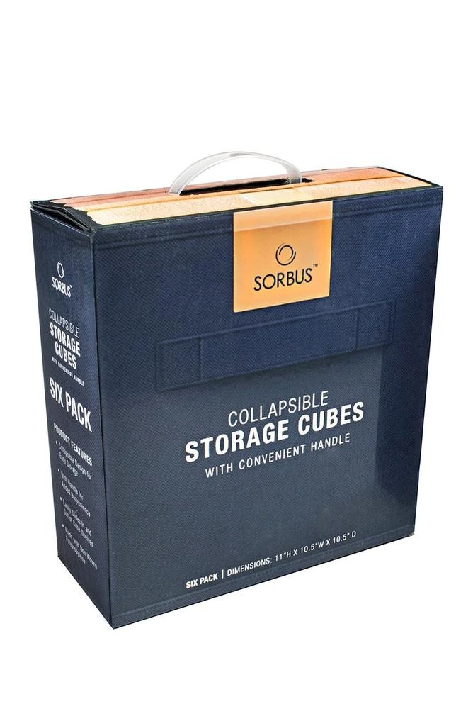 Navy Foldable Storage Cube Basket Bin - Pack of 6 商品