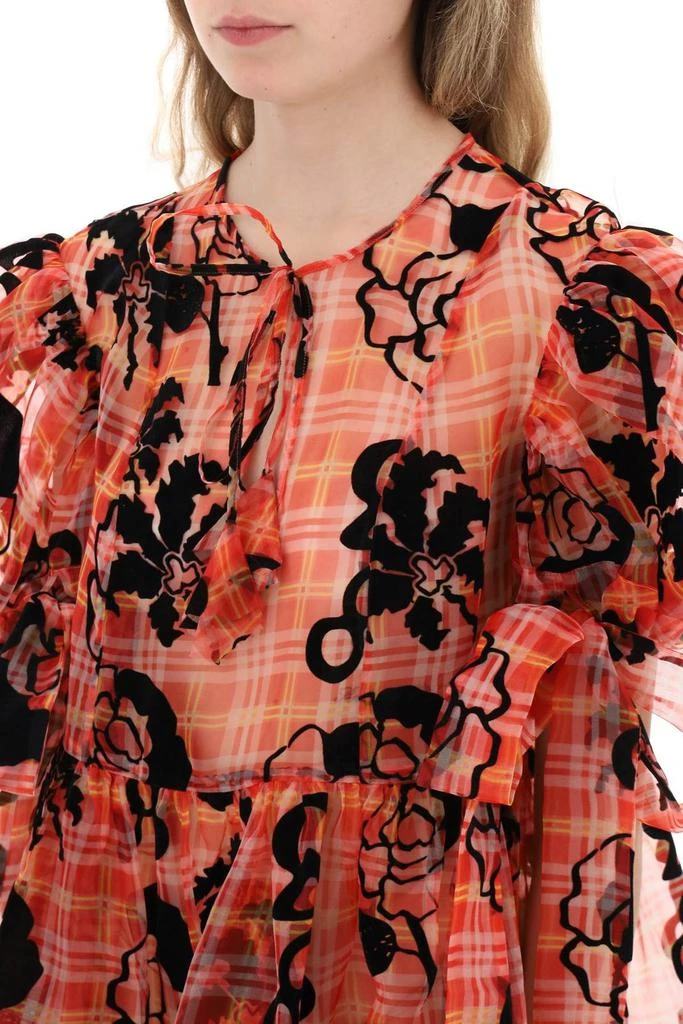 商品CHOPOVA LOWENA|Chopova Lowena Orla Layered Puff Sleeved Tartan Dress,价格¥5915,第4张图片详细描述