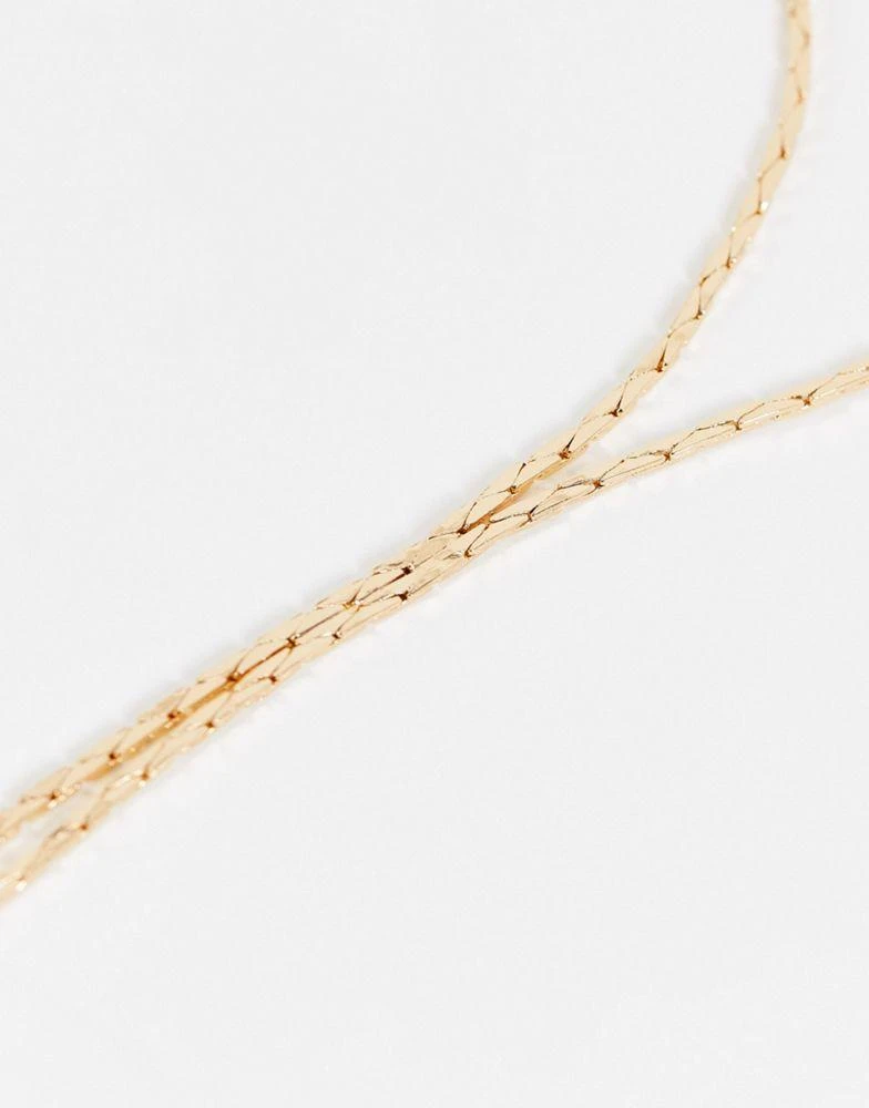 商品ASOS|ASOS DESIGN Curve lariat necklace in gold tone,价格¥52,第4张图片详细描述