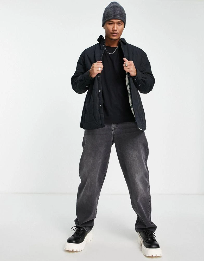 商品Weekday|Weekday raymond padded overshirt in black,价格¥316,第4张图片详细描述