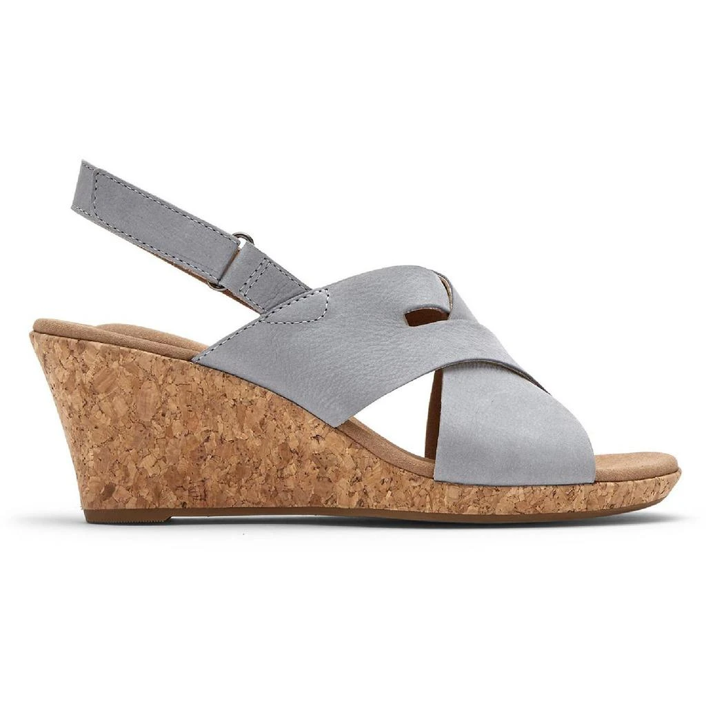 商品Rockport|Rockport Womens Briah Leather Slingback Wedge Sandals,价格¥130,第2张图片详细描述