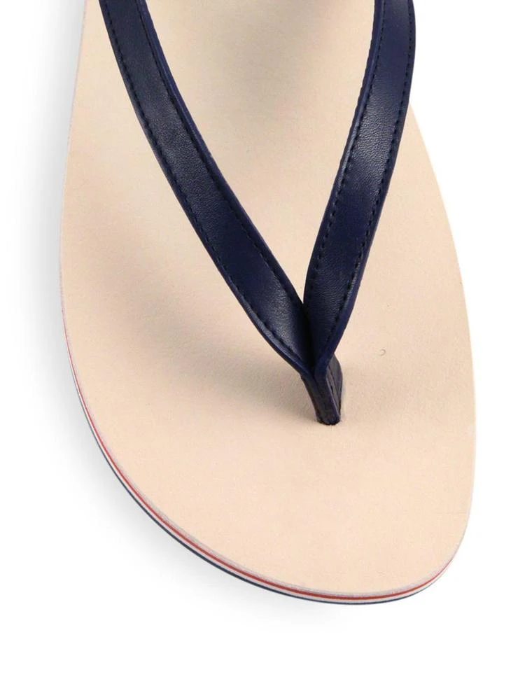 商品Thom Browne|Leather Tricolor Stripe Flip Flops,价格¥3299,第3张图片详细描述