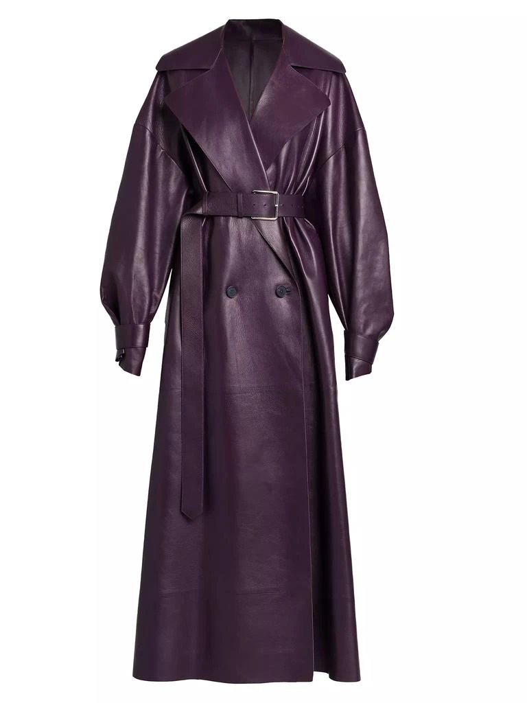 商品Alexander McQueen|Belted Leather Trench Coat,价格¥32820,第1张图片