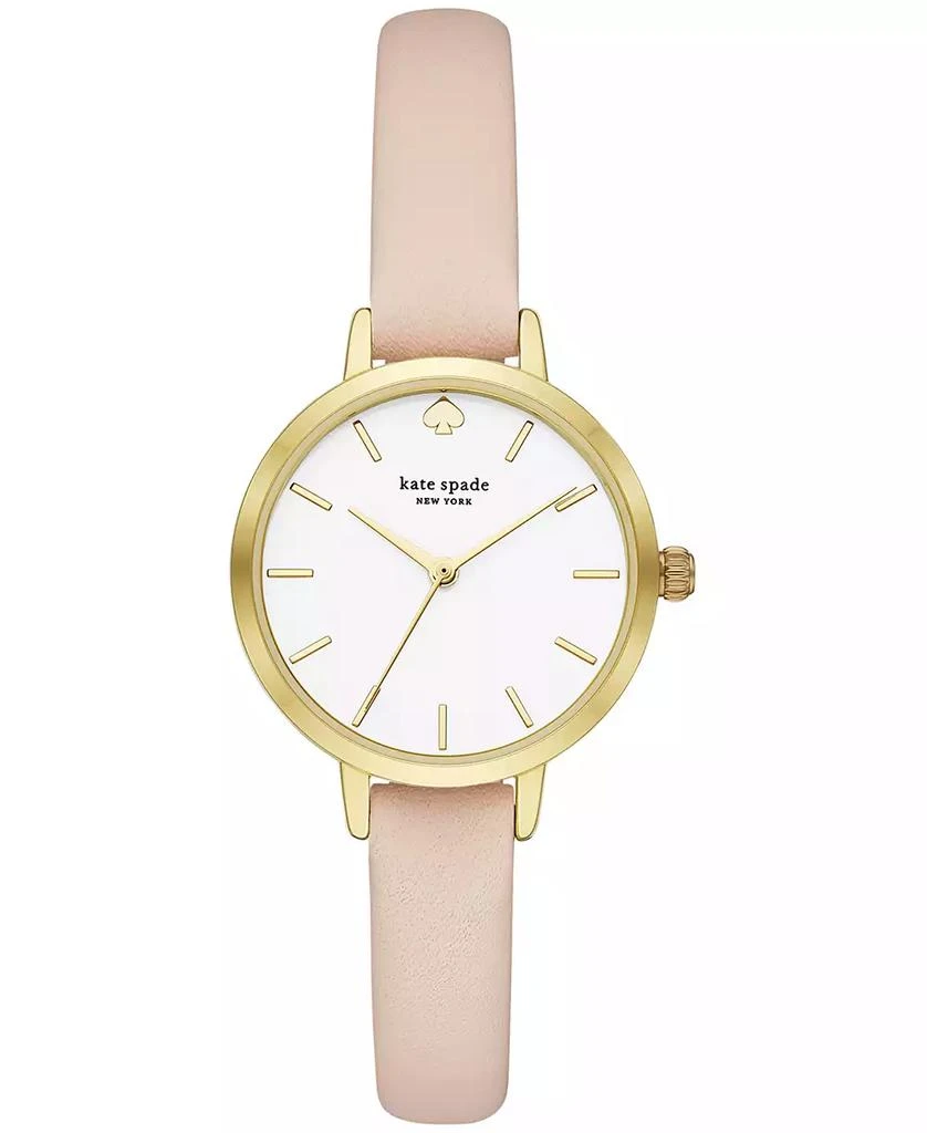 商品Kate Spade|Women's Metro Three-Hand Blush Leather Watch 30mm,价格¥814,第1张图片