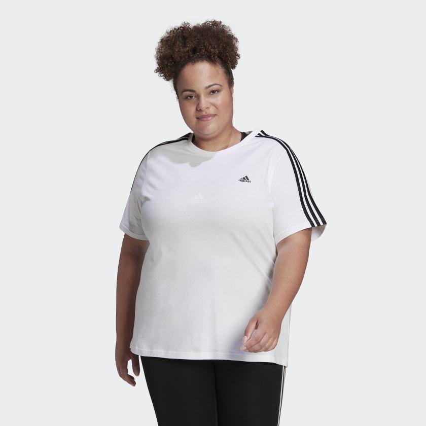 商品Adidas|Women's adidas Essentials Slim 3-Stripes Tee (Plus Size),价格¥126,第4张图片详细描述