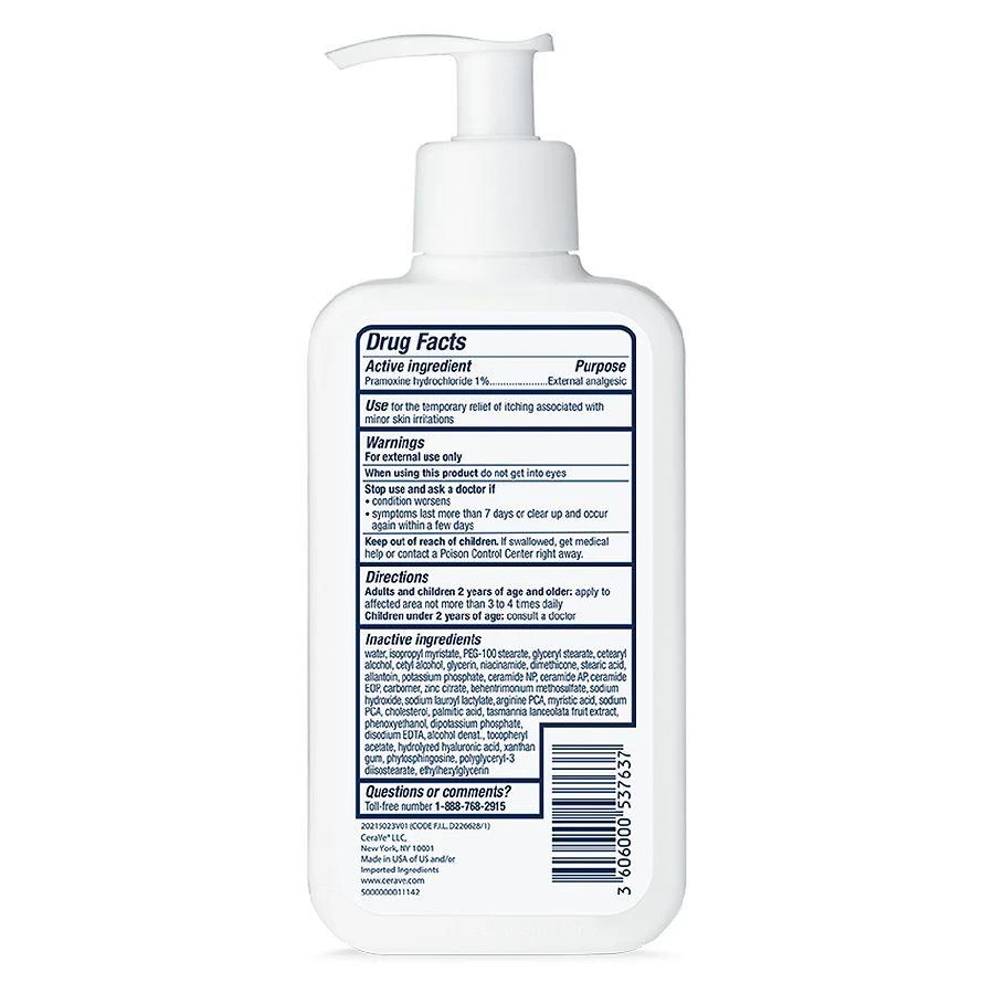 商品CeraVe|Itch Relief Moisturizing Lotion with Pramoxine Hydrochloride for Dry Skin,价格¥167,第2张图片详细描述