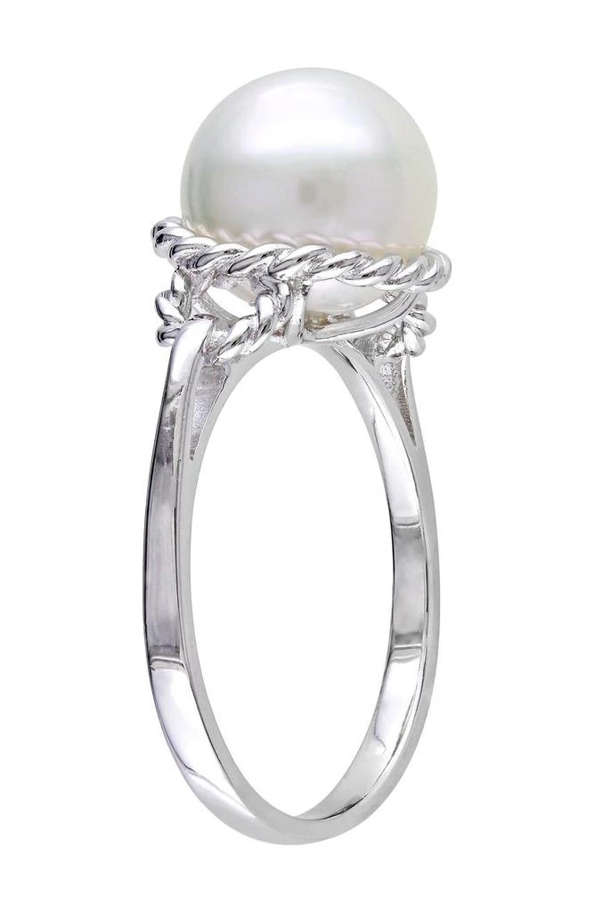 商品DELMAR|Sterling Silver 9-9.5mm White Freshwater Cultured Pearl Rope Frame Ring,价格¥643,第2张图片详细描述