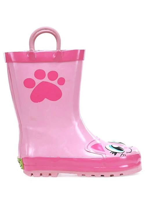 商品Western Chief|Toddler/Youth Girl's Pink Kitty Rain Boot,价格¥332,第1张图片详细描述