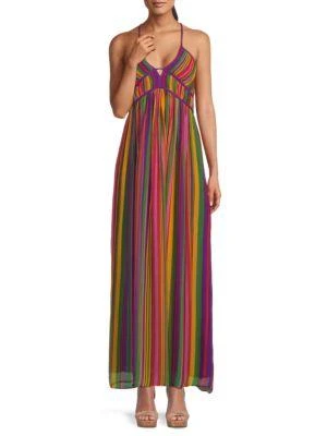 商品ba&sh|Romane Multi Striped Silk Blend Maxi Dress,价格¥1539,第1张图片