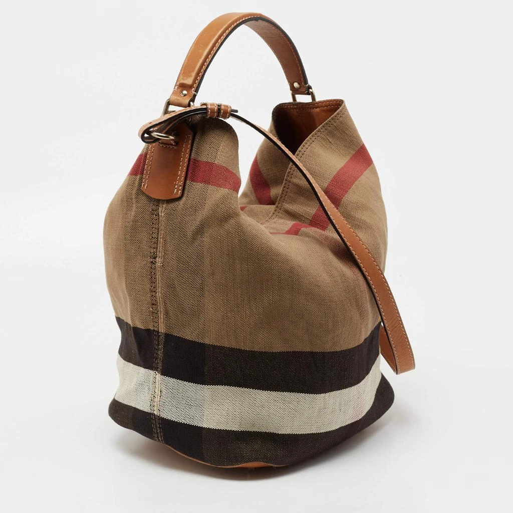 商品[二手商品] Burberry|Burberry Beige/Black Nova Check Canvas and Leather Medium Ashby Shoulder Bag,价格¥3975,第3张图片详细描述
