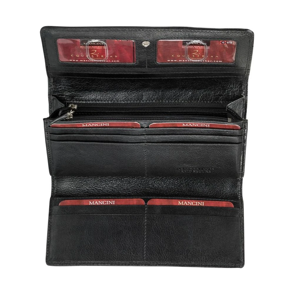 商品Mancini Leather Goods|Equestrian-2 Collection RFID Secure Trifold Wallet,价格¥844,第2张图片详细描述