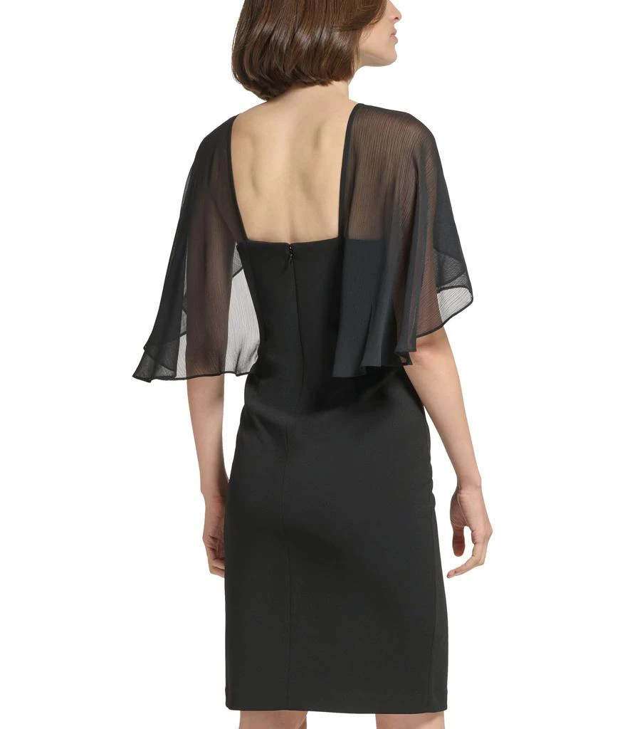 商品Calvin Klein|Scuba Crepe Dress with Chiffon Caplet,价格¥1006,第2张图片详细描述