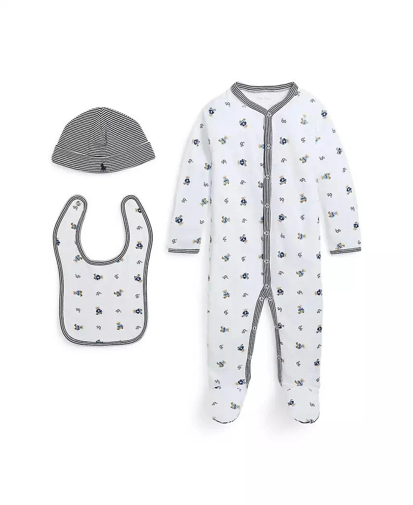 商品Ralph Lauren|Baby Boys Polo Bear Cotton 3 Piece Gift Set,价格¥562,第1张图片