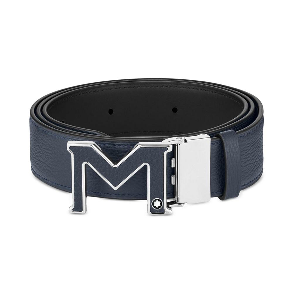 M Buckle Reversible Leather Belt商品第2张图片规格展示