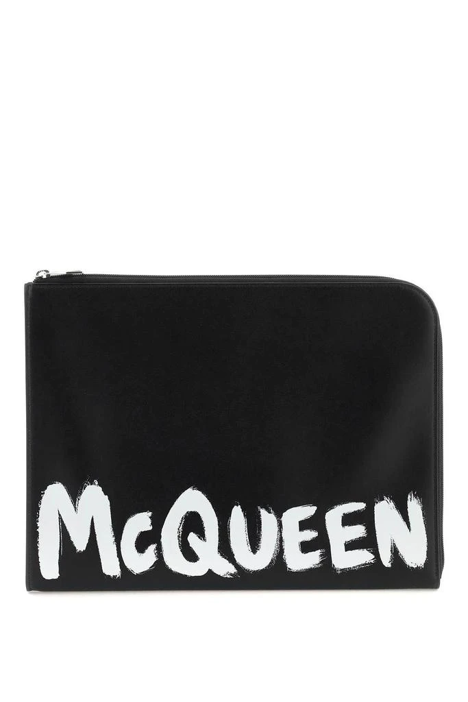 商品Alexander McQueen|'MCQUEEN GRAFFITI' LEATHER DOCUMENT HOLDER POUCH,价格¥1800,第1张图片