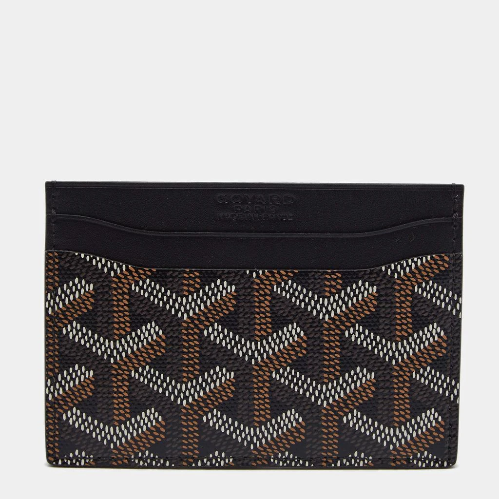 商品Goyard|Goyard Black Goyardine Coated Canvas and Leather Saint Sulpice Card Holder,价格¥5407,第1张图片