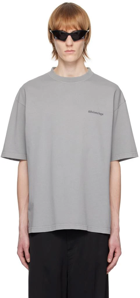 商品Balenciaga|Gray BB Corp T-Shirt,价格¥4683,第1张图片