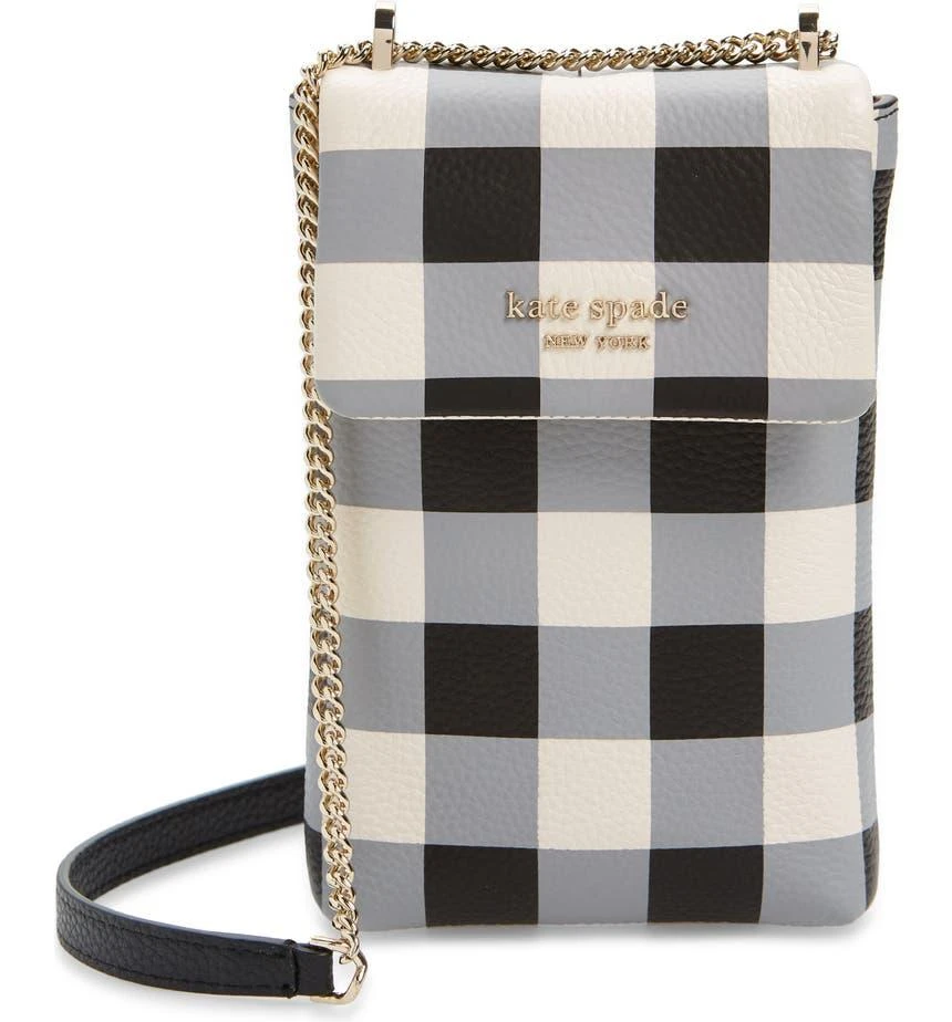 商品Kate Spade|bradley gingham pebbled leather phone crossbody bag,价格¥670,第1张图片