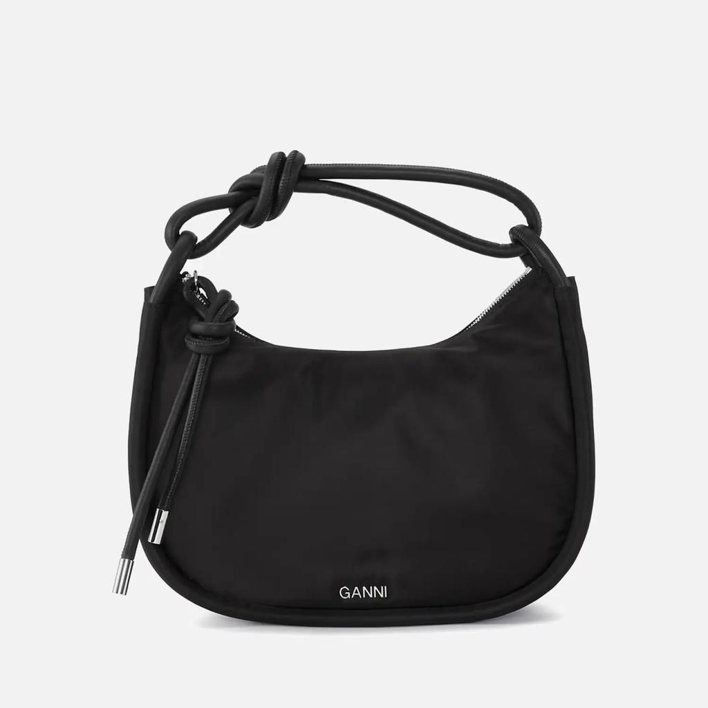 商品Ganni|Ganni Knot Leather-Trimmed Recycled Shell Bag,价格¥2234,第1张图片