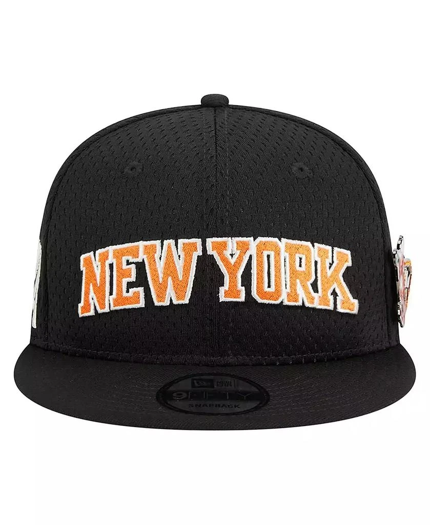 商品New Era|Men's Black New York Knicks Post-Up Pin Mesh 9FIFTY Snapback Hat,价格¥277,第2张图片详细描述