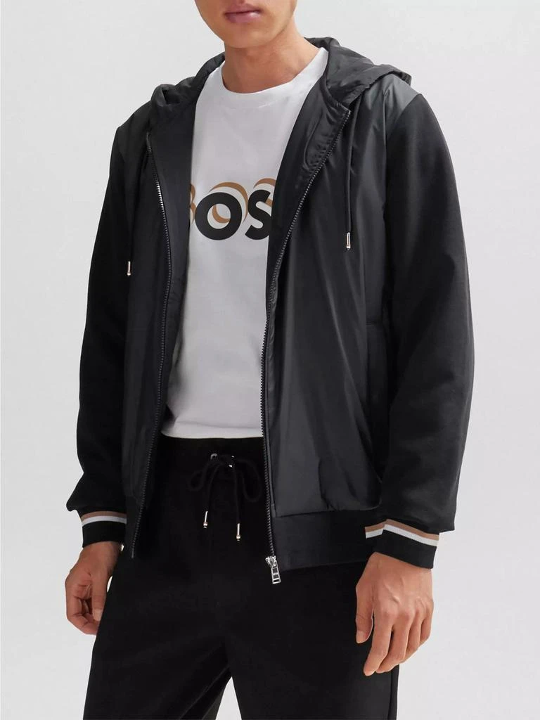 商品Hugo Boss|Mixed-Material Zip-Up Hoodie,价格¥2085,第3张图片详细描述