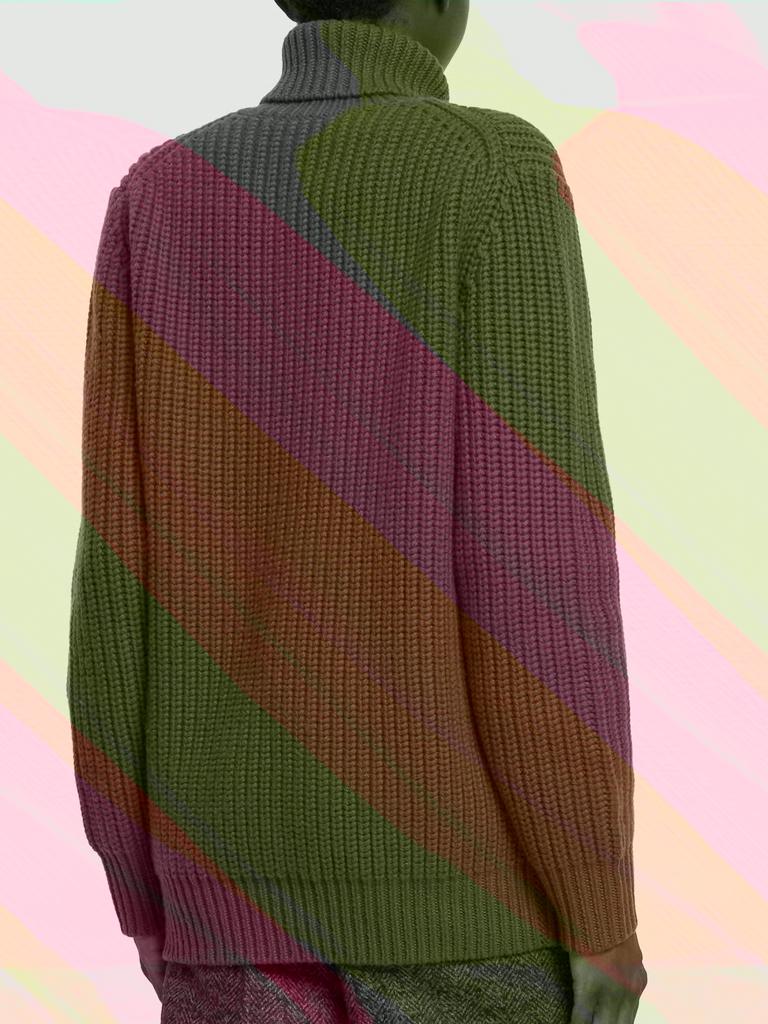 Cashmere Rib Knit Turtleneck Sweater商品第2张图片规格展示