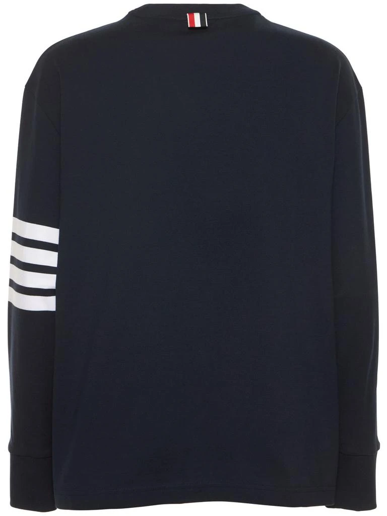 商品Thom Browne|Cotton Jersey Over Sweatshirt W/ Stripe,价格¥3349,第5张图片详细描述