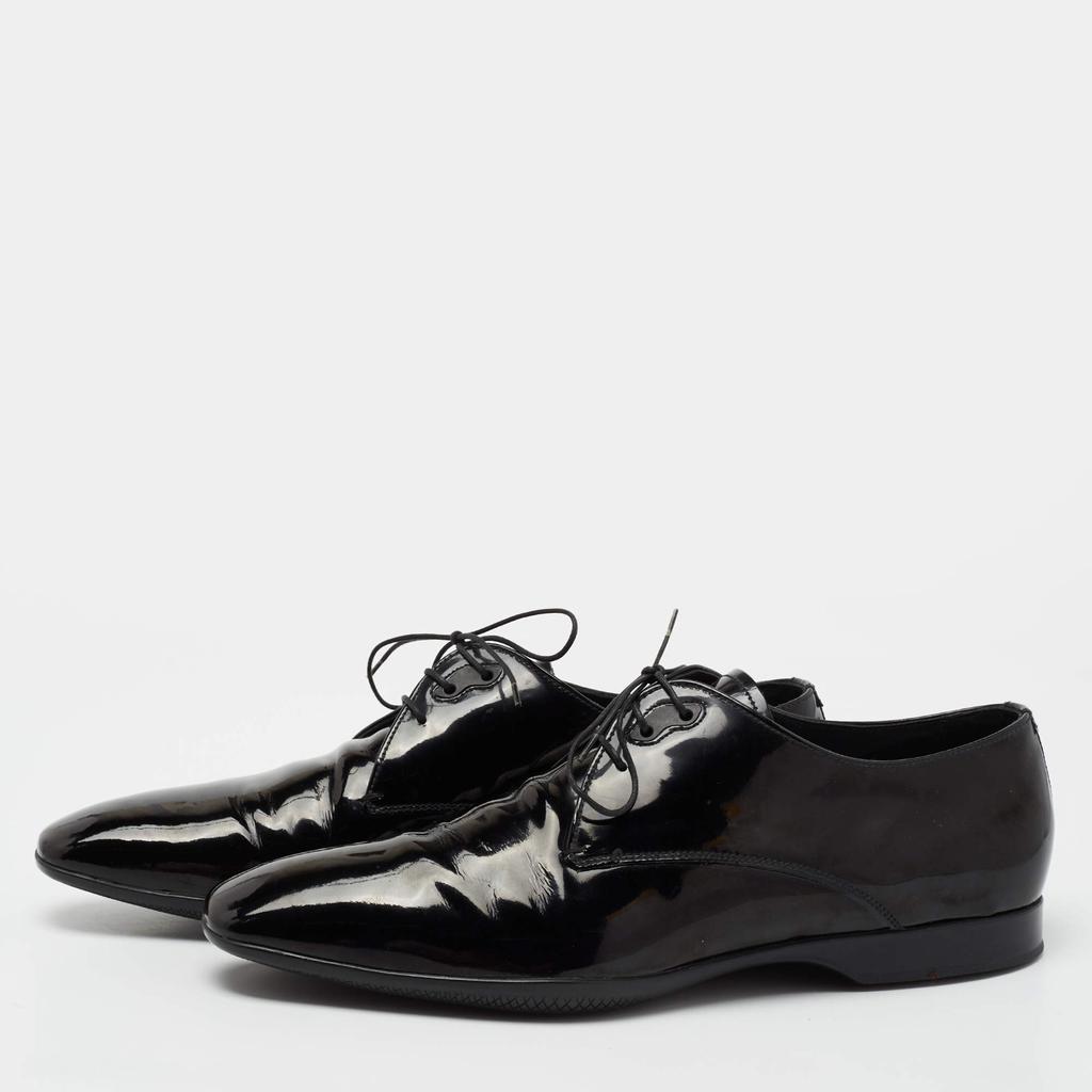 Prada Sport Black Patent Leather Lace-Up Derby Size 45商品第2张图片规格展示